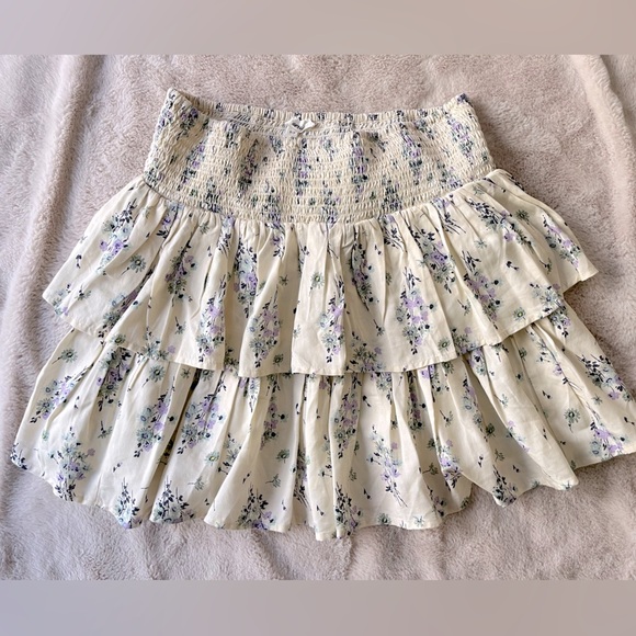 NWT Aerie Ready to Ruffle Floral Mini Skirt Cream Size S - Picture 6 of 7